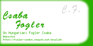 csaba fogler business card